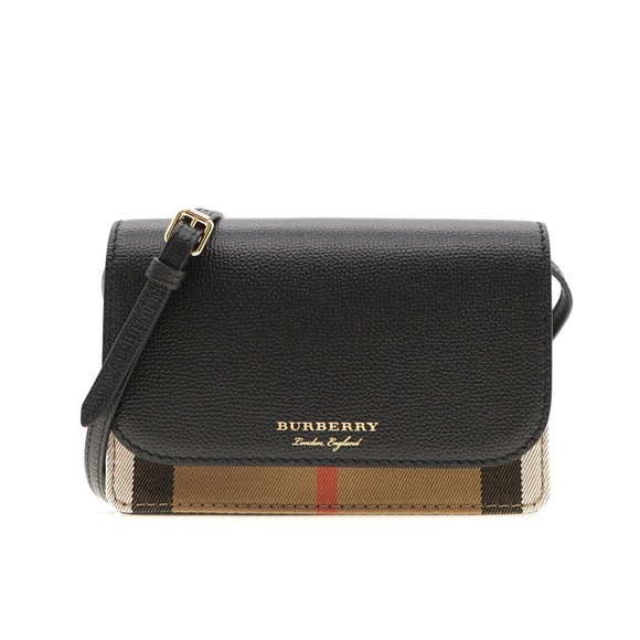 Burberry Hampshire Crossbody House Check Derby Black New - Picture 1 of 8